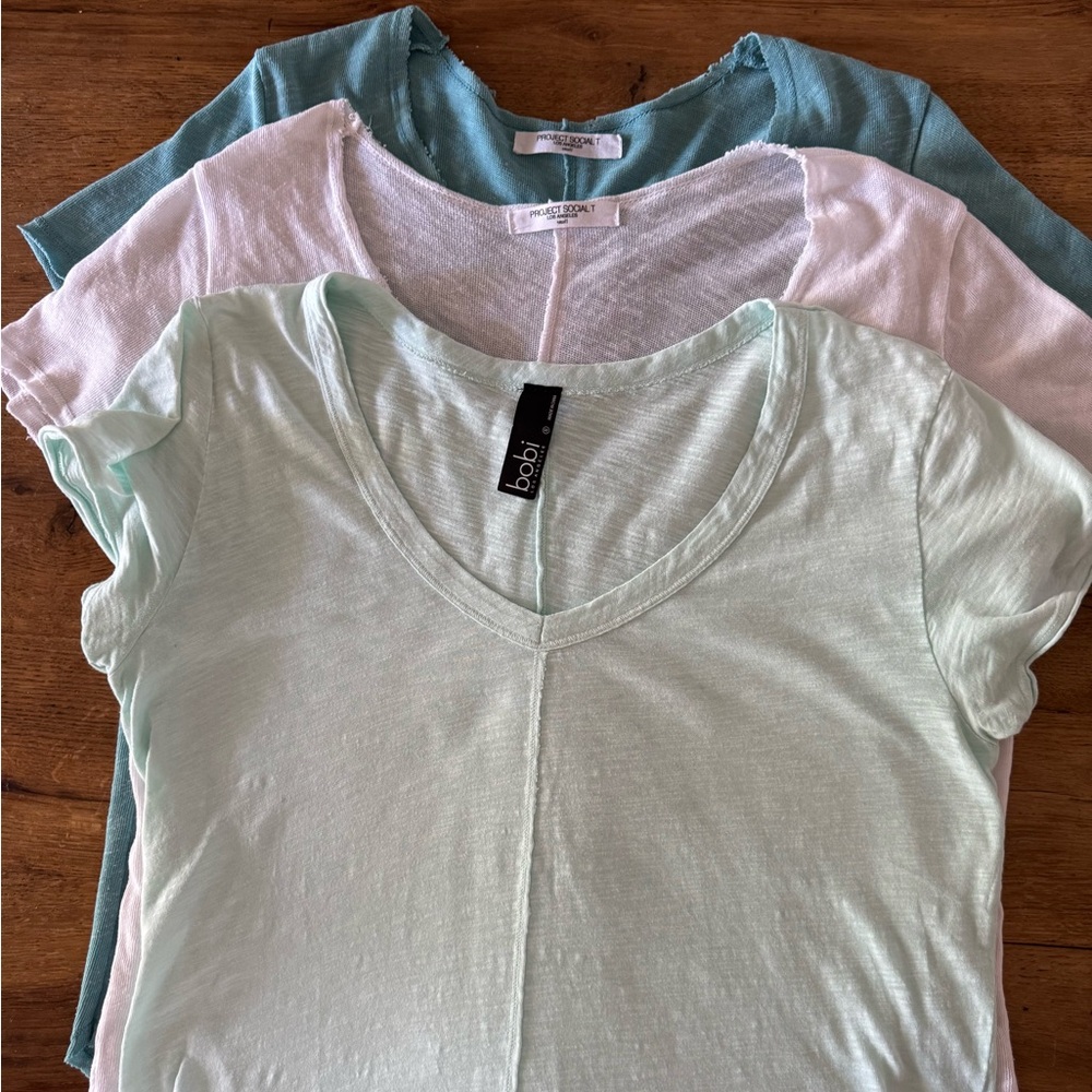 Set of three v neck T-shirts: Project Social T/Bobi